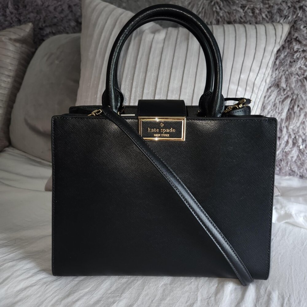 Kate Spade Black Reegan Satchel 7pc Set NWT - Picture 6 of 17
